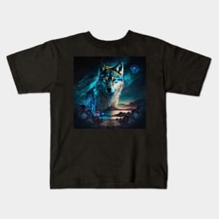 Tamaskan Wolfdog Galactic Scenery Kids T-Shirt